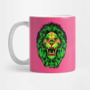 Lion Skull Interactive Magenta&Green Filter T-Shirt By Red&Blue Mug